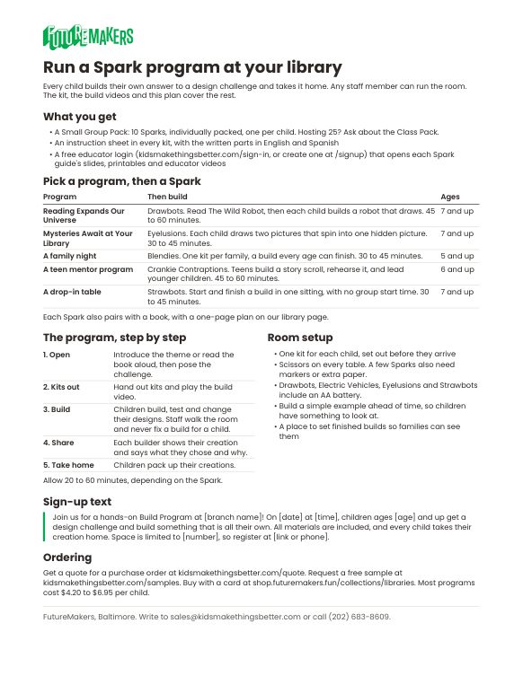 Preview of the library program planner